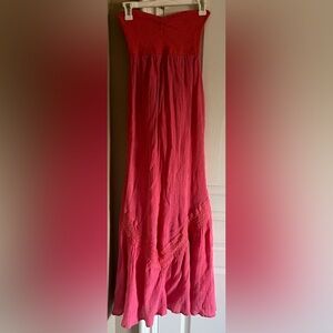 O’neill coral pink maxi dress lace pockets S